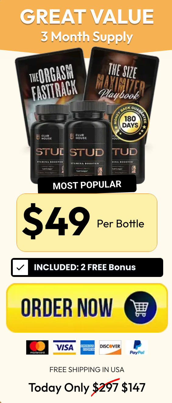 ClubHouse STUD Formula Buy 3 Bottles